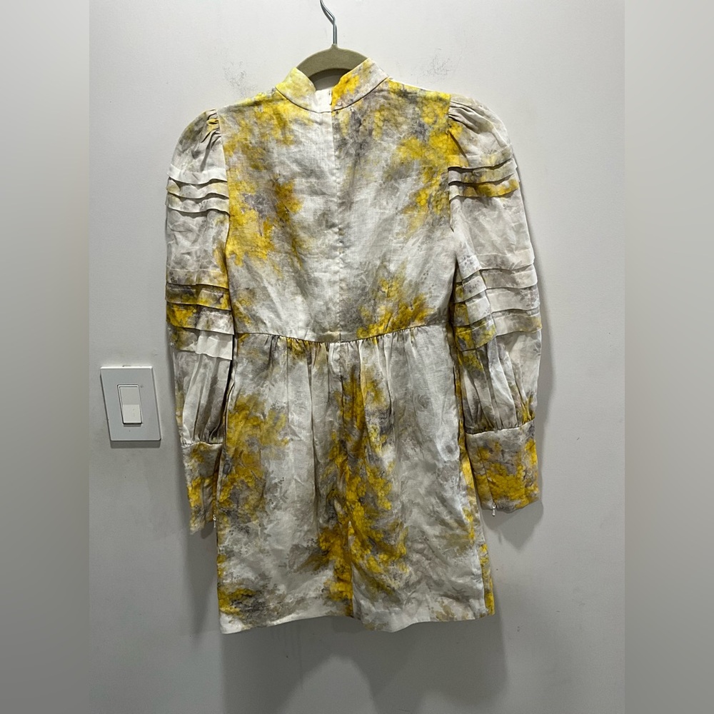 Zimmermann Yellow and Cream Mini Dress - Picture 5 of 6